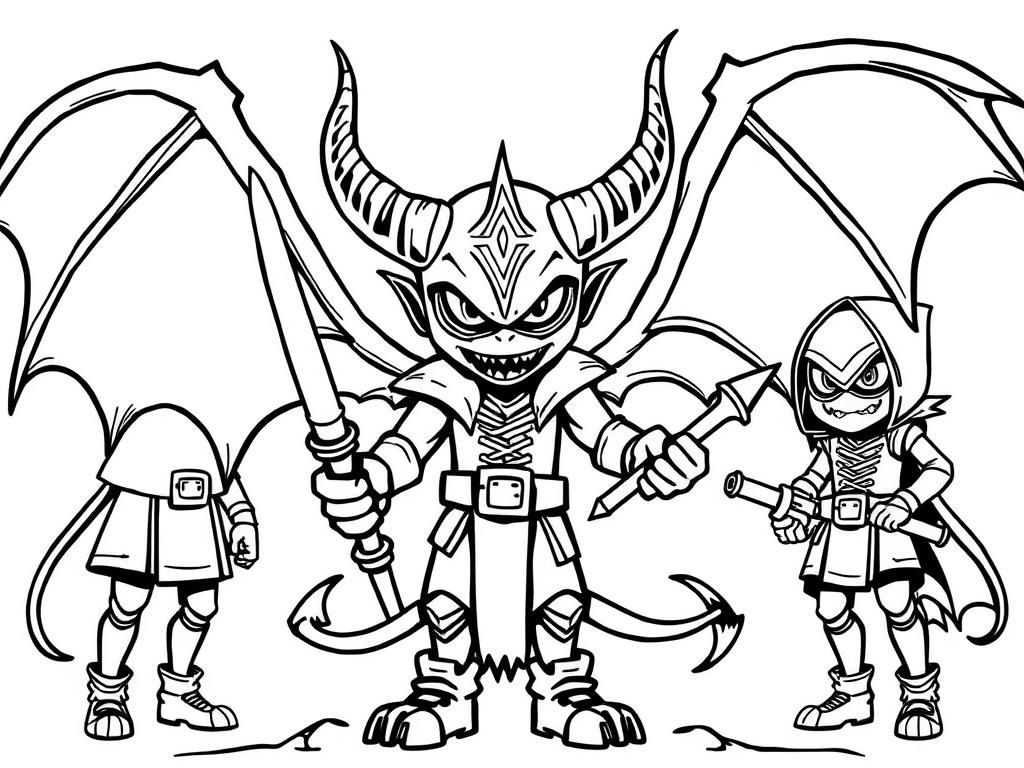 Demon Friends Coloring Page