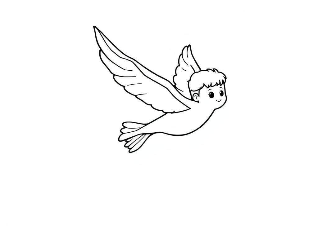 Smiling Angel Coloring Page