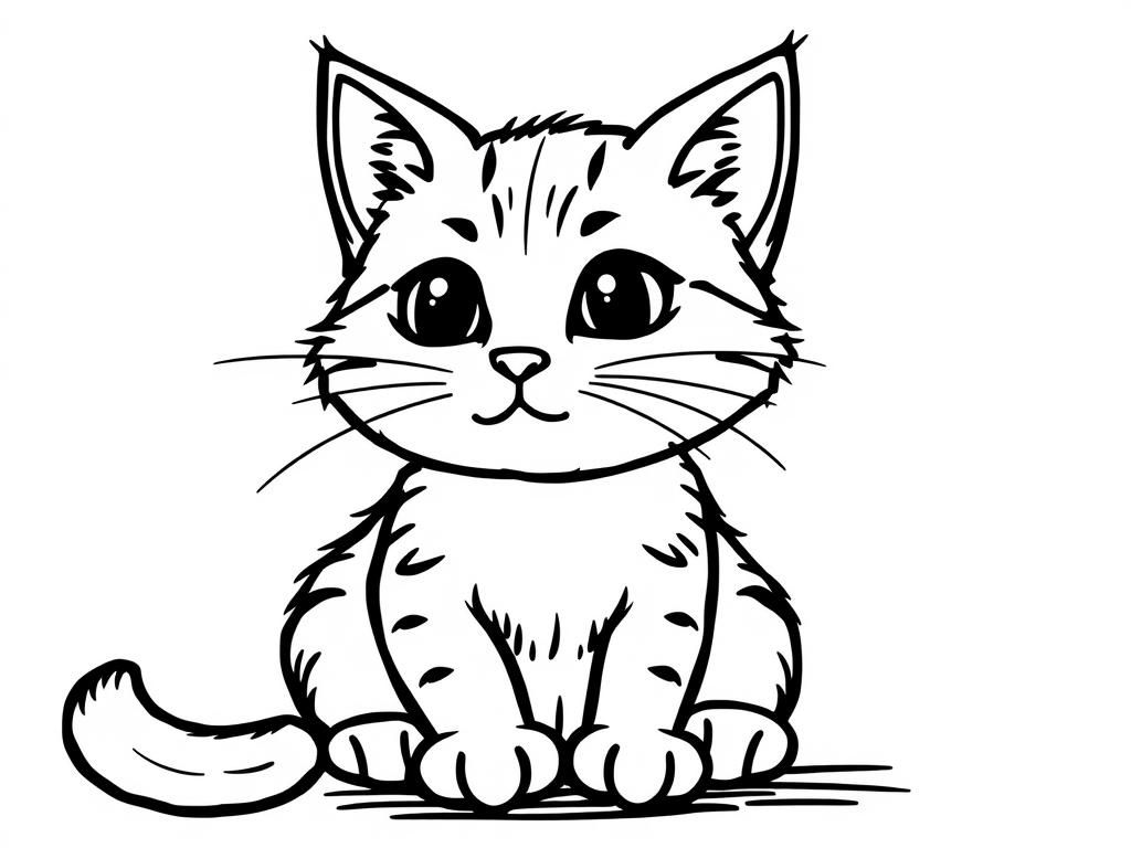 katze die kocht - Free Printable Coloring Page