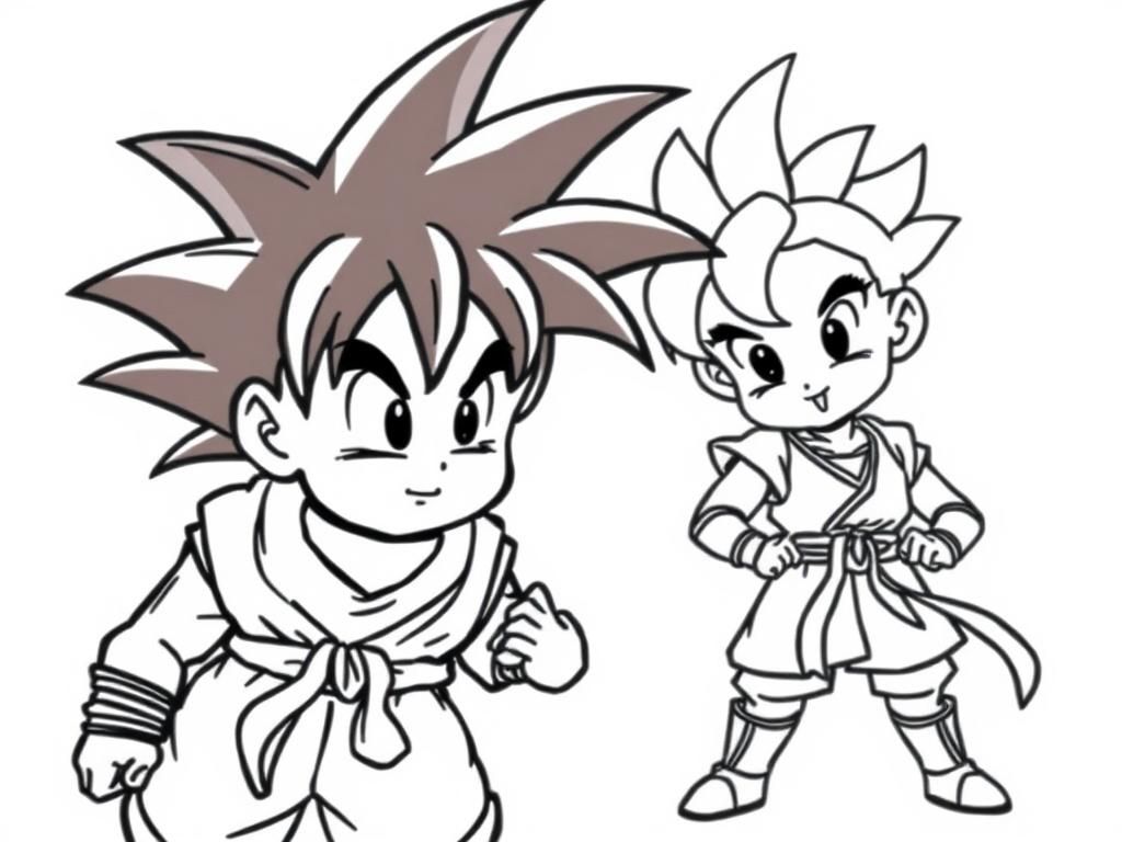 Dragon Ball Z Characters Coloring Page