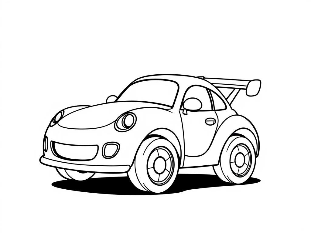 Kleurplaat van een sportwagen