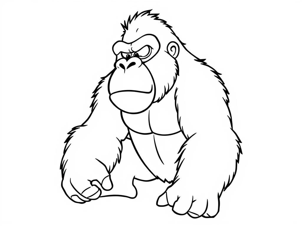 Gorilla Coloring Page: Fun Animal Designs for Kids and Adults
