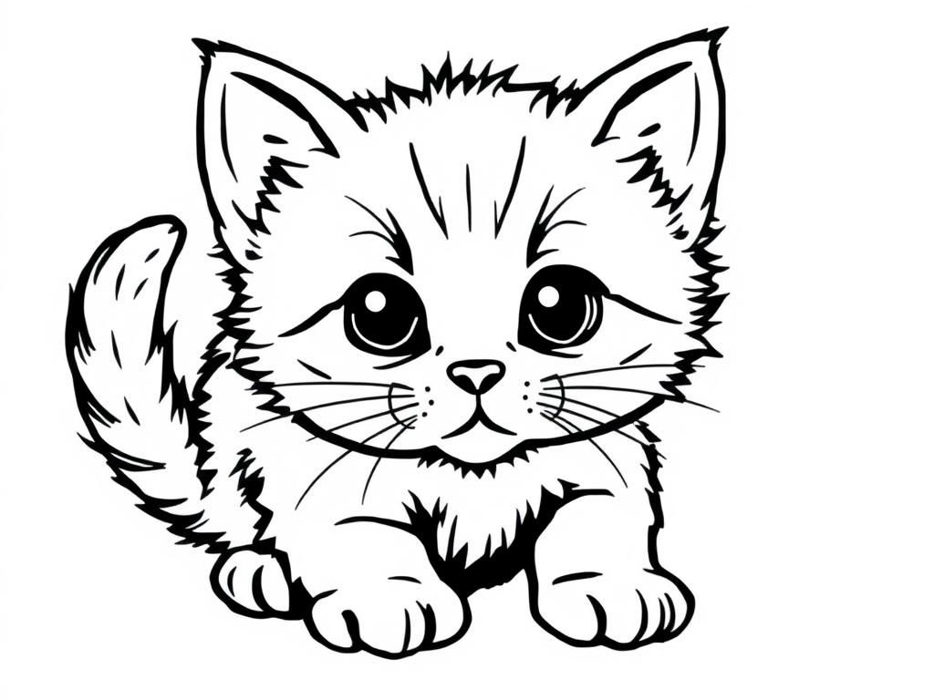 Kitten - Free Printable Coloring Page