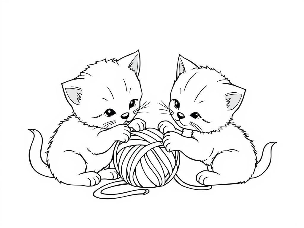 Kleurplaat Kittens