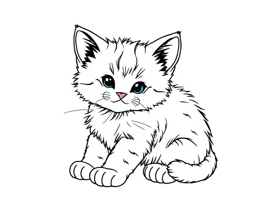 kitty - Free Printable Coloring Page