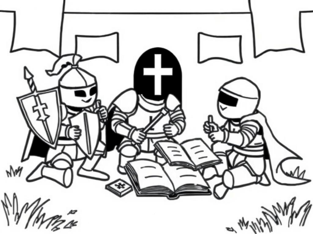 Preview of Knights playing during a reading lesson