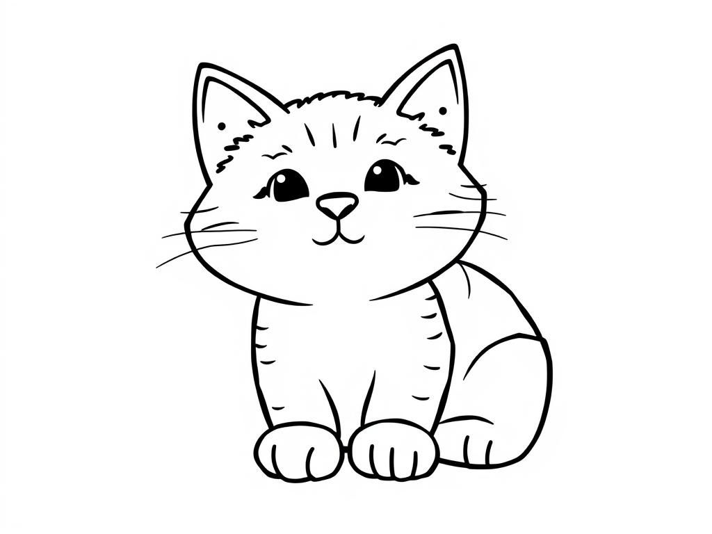 kochende Katze - Free Printable Coloring Page