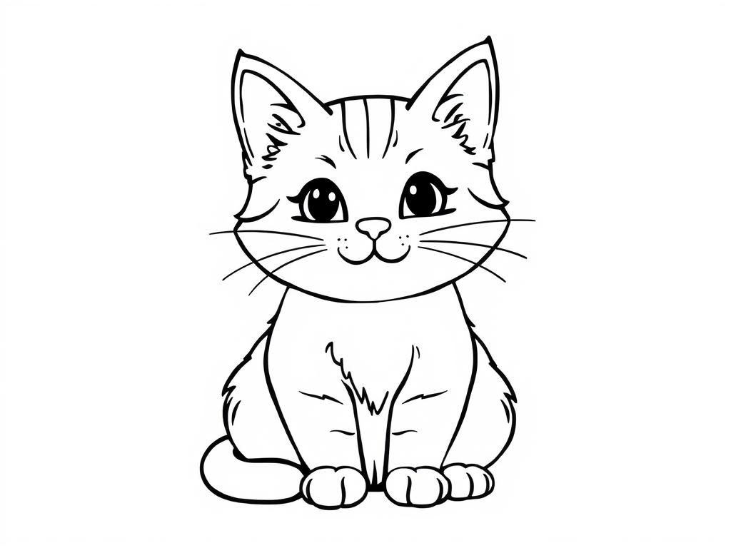 kochende Katze - Free Printable Coloring Page