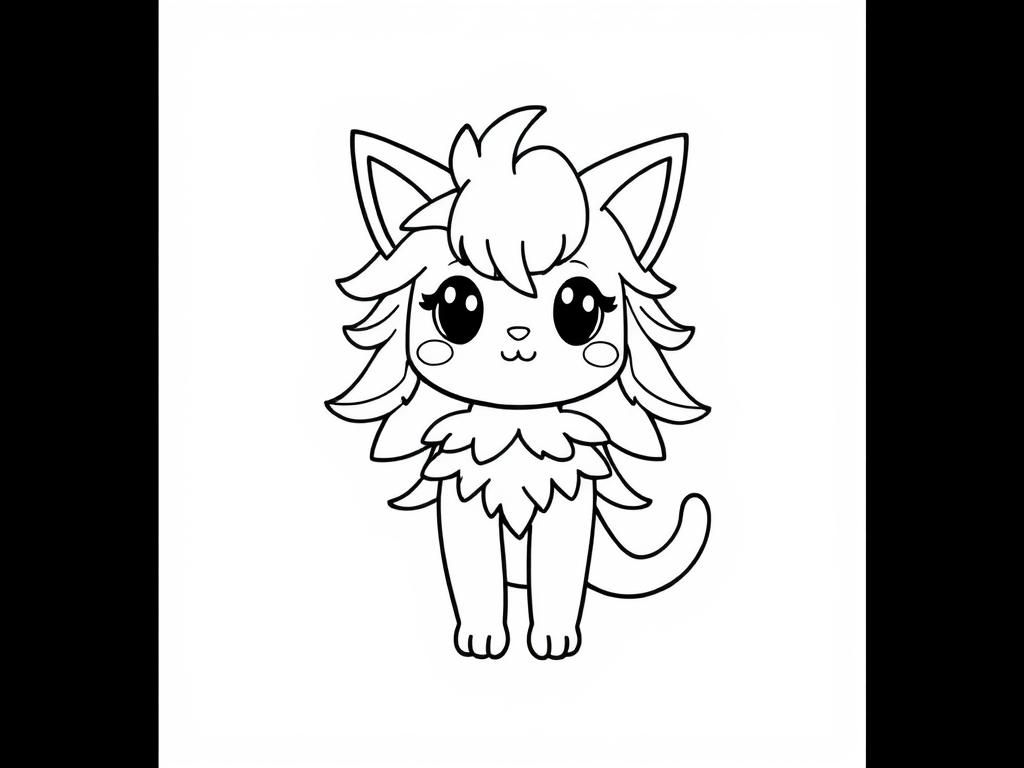 Cartoon Cat Coloring Page