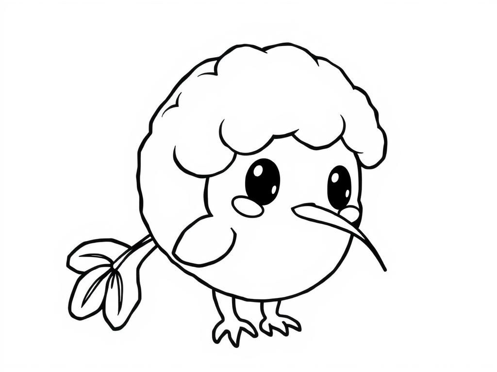 Cute Cartoon Bird Coloring Page