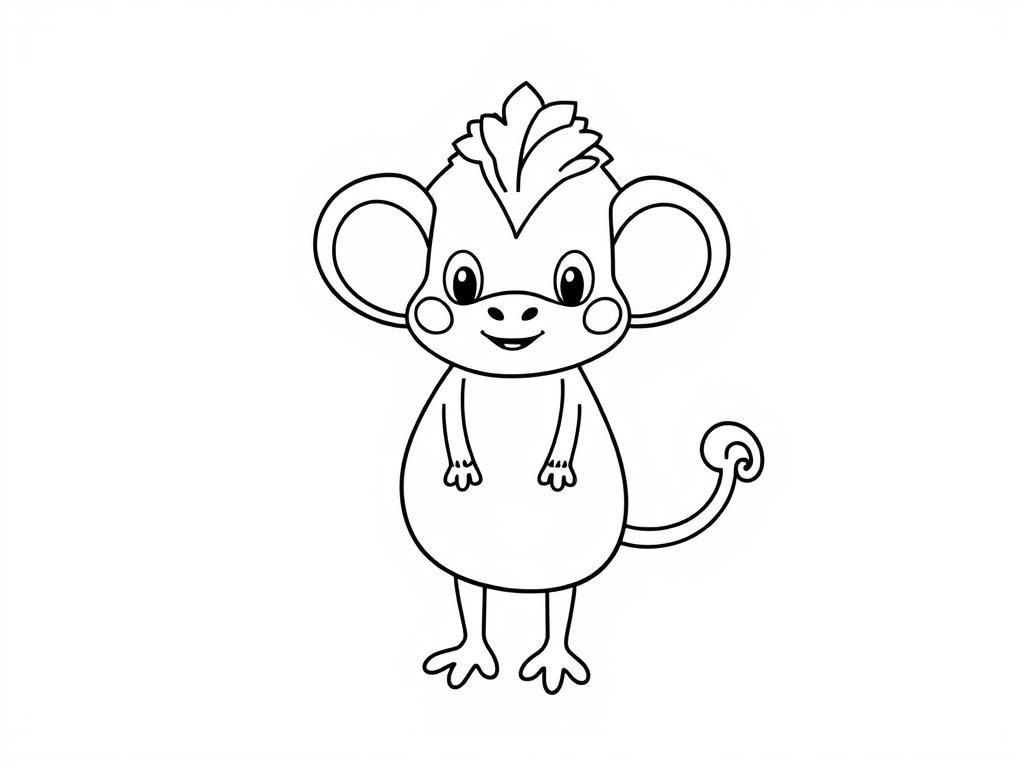 Monkey Coloring Page for Kids