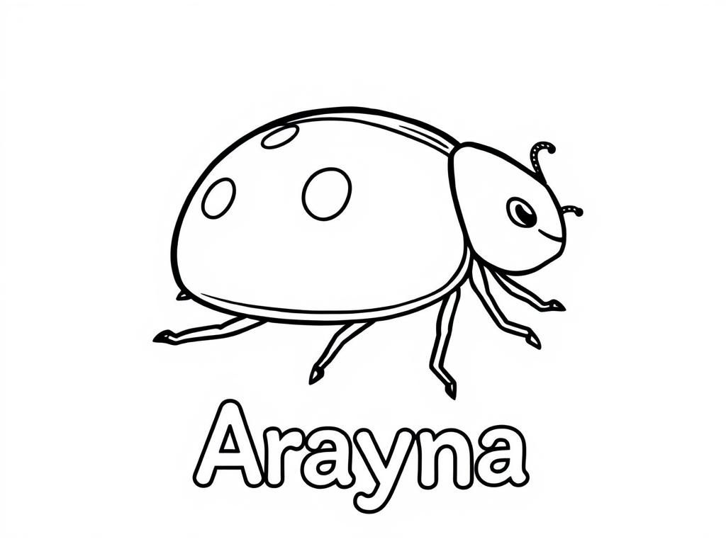 Preview of Lady bug with Arayna written below it