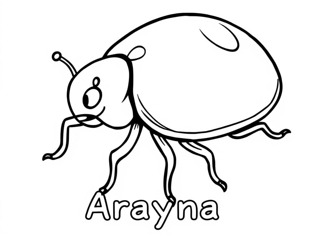 Preview of Lady bug with Arayna written below it