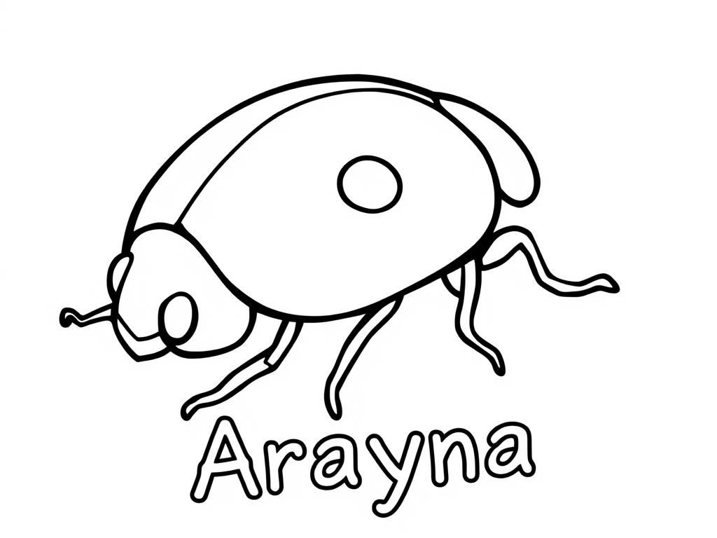 Preview of Lady bug with Arayna written below it