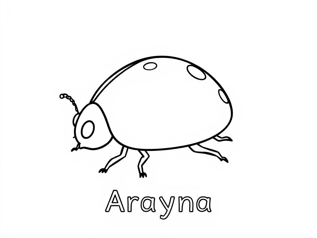 Preview of Lady bug with Arayna written below it