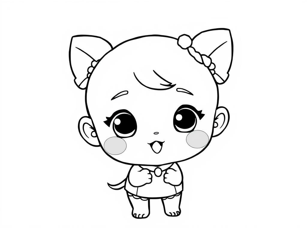 Cartoon Girl Coloring Page