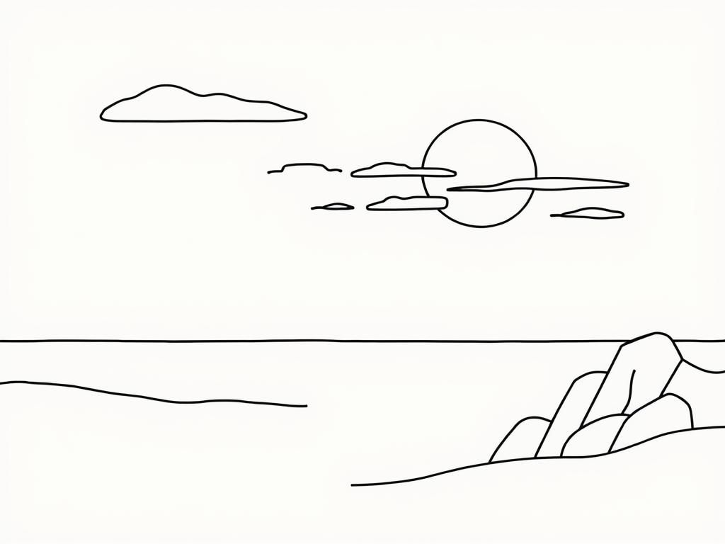 Serene Landscape Coloring Page