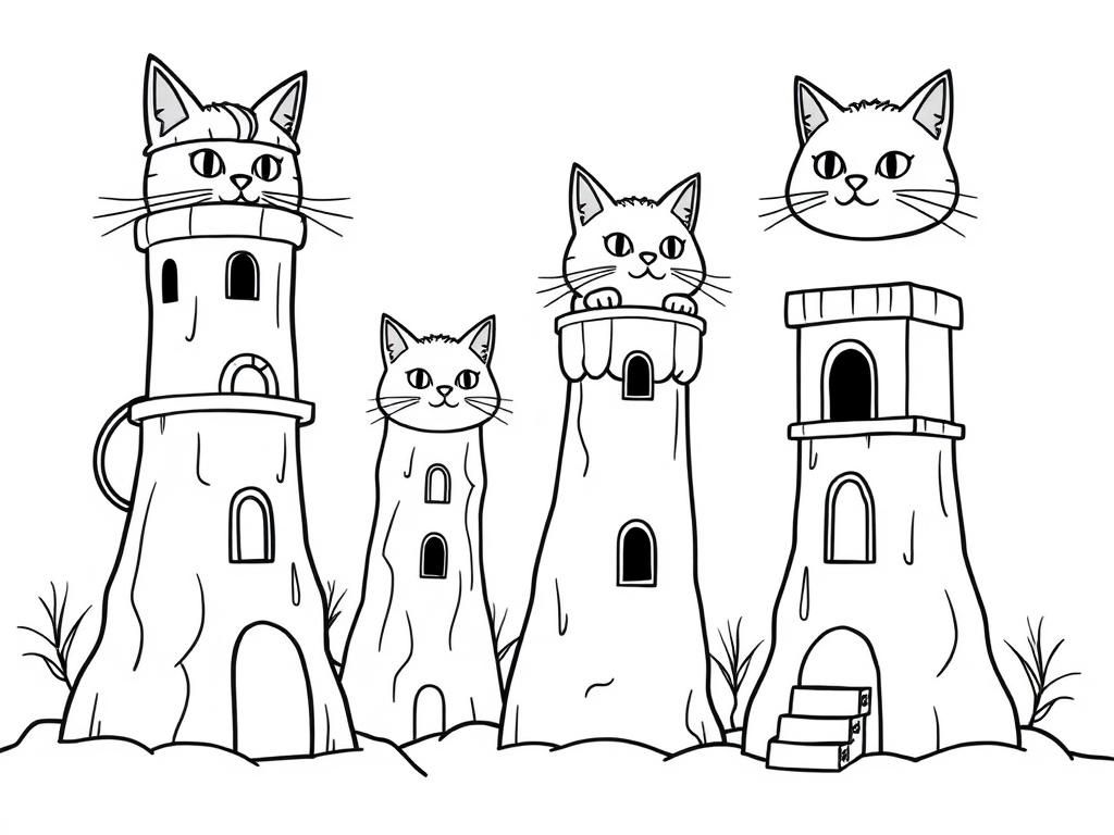Cats Coloring Page