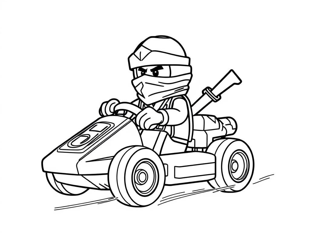 lego ninjago's Kai in a mario kart