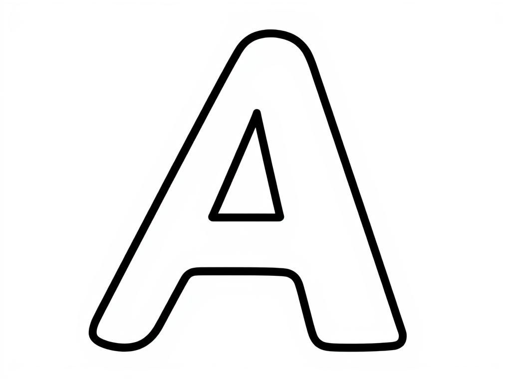 Kleurplaat van de letter A