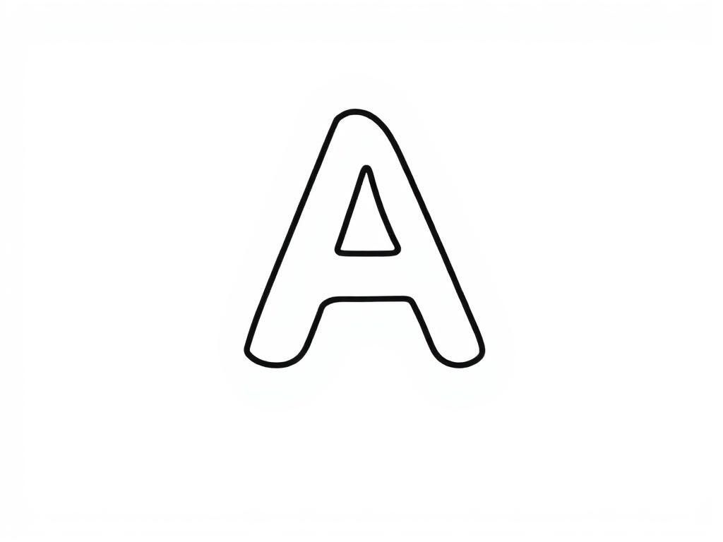 Kleurplaat van de letter A