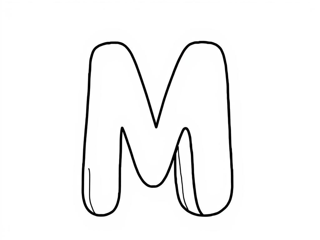 Kleurplaat van de letter M