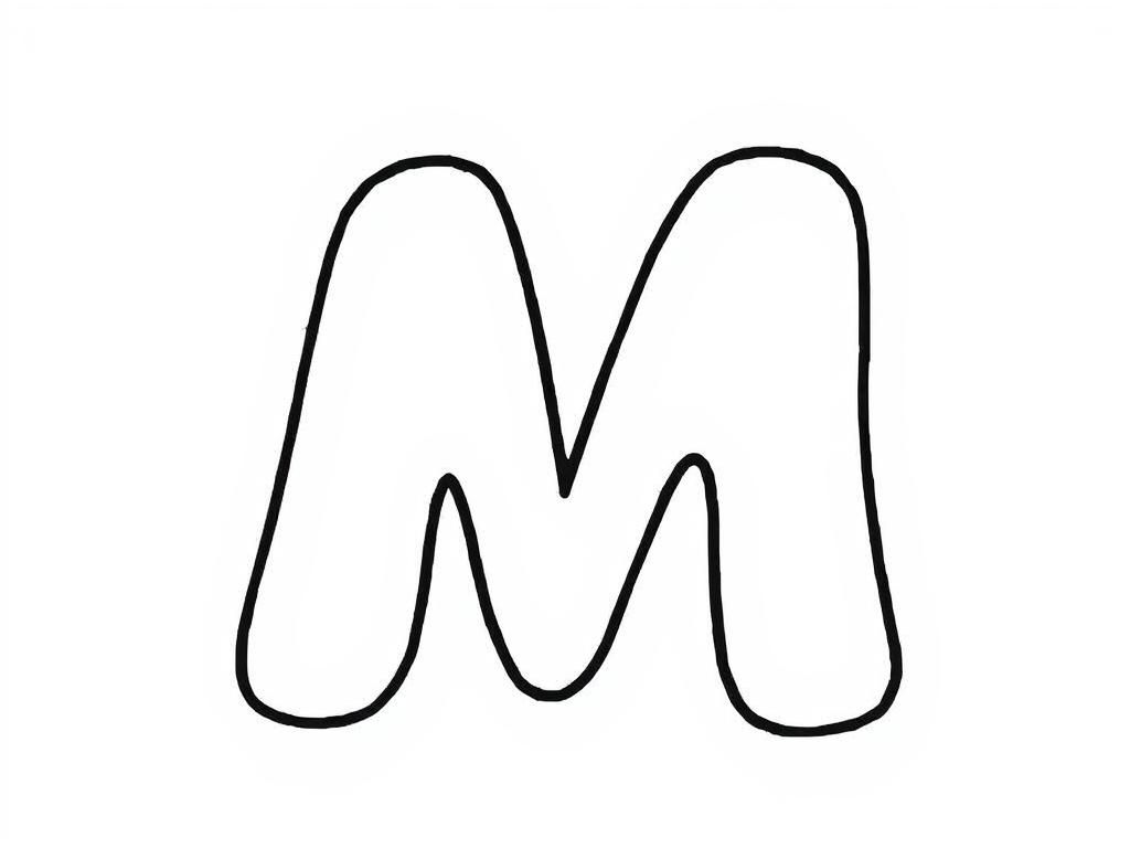 Kleurplaat van de letter M