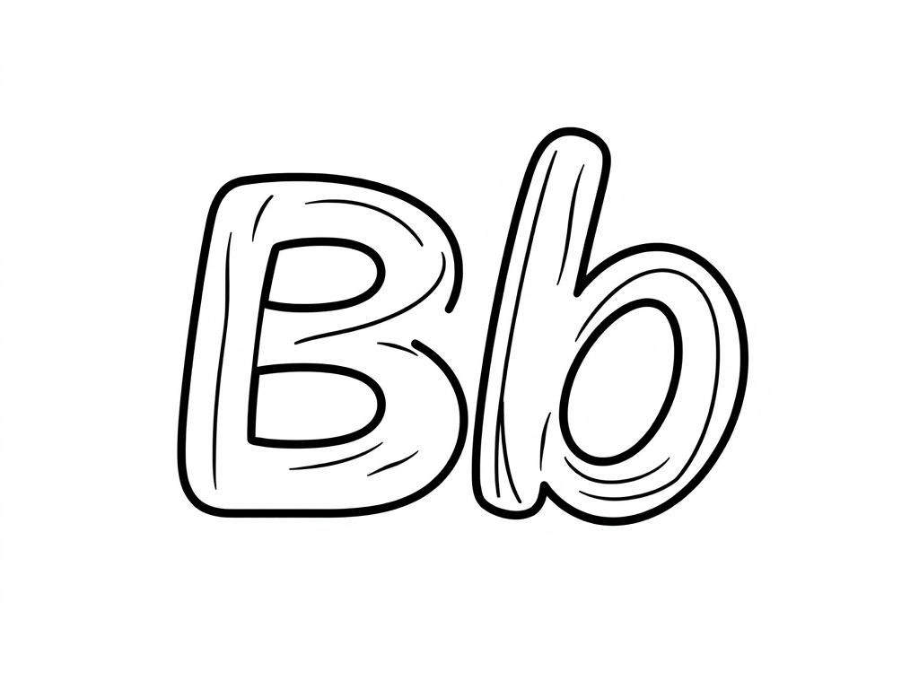 Letters Bb coloring page - Free Printable Coloring Page
