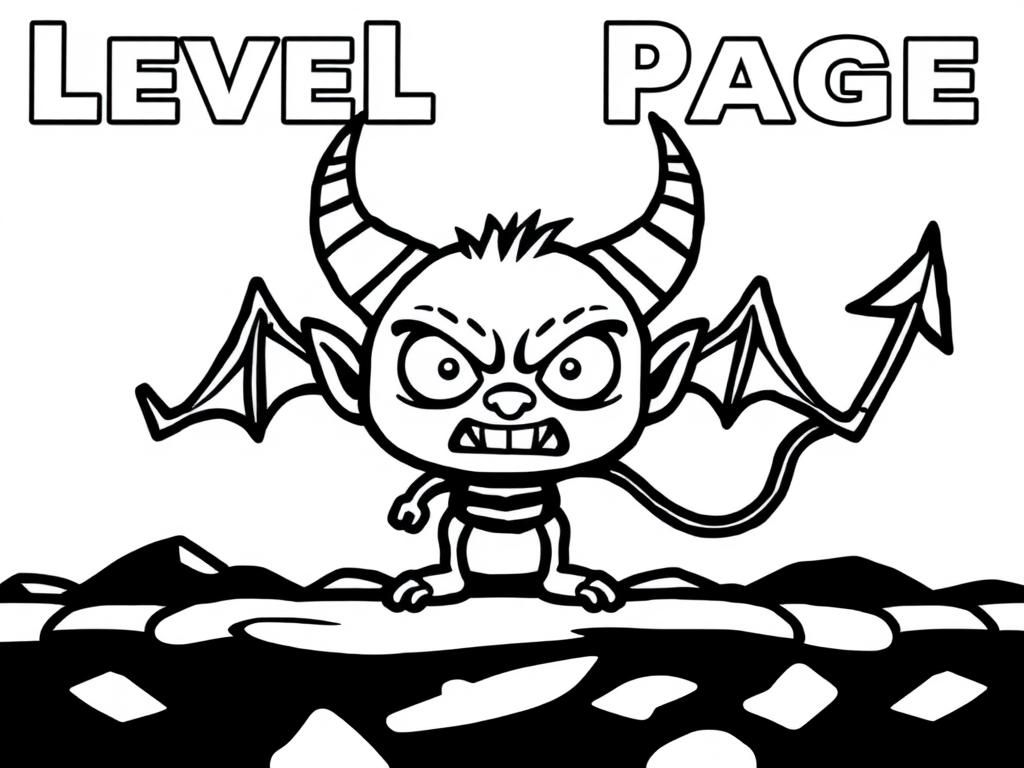 Cute Devil Coloring Page