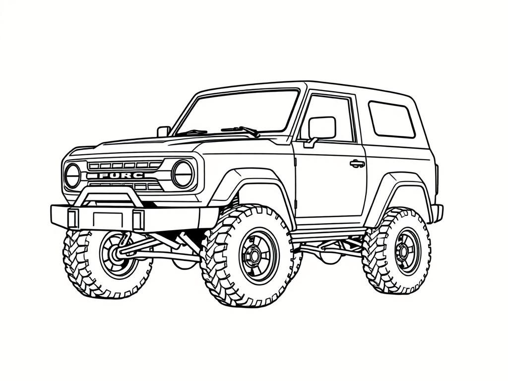 Ford Bronco Off-Road Vehicle Coloring Page