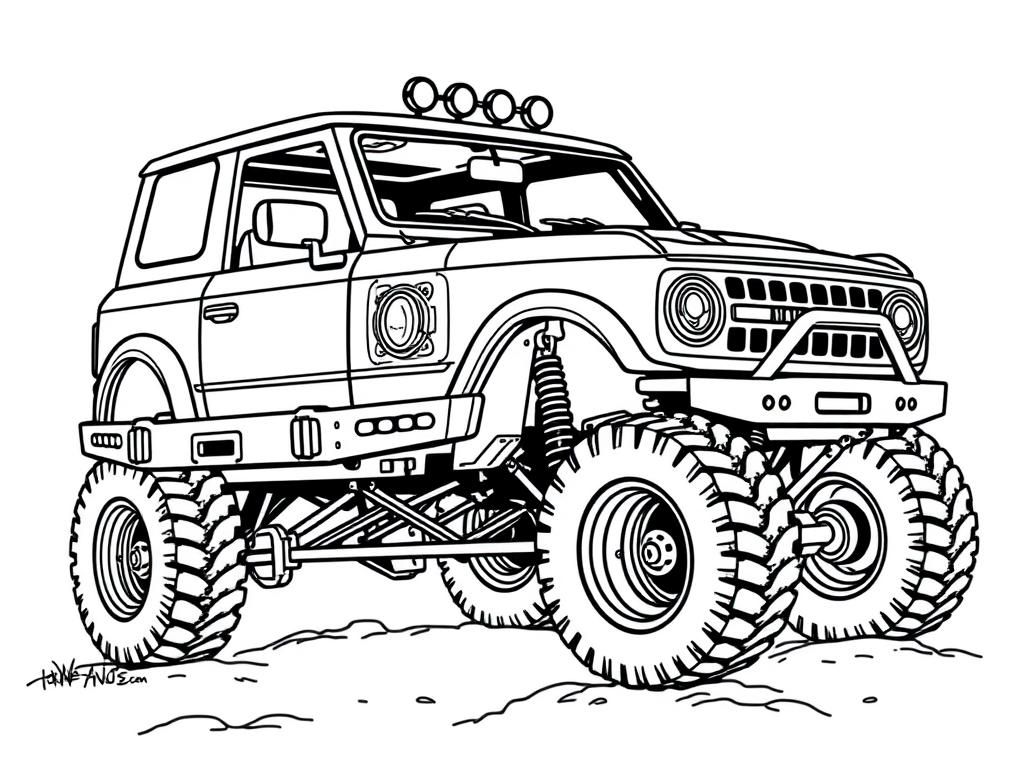 Monster Truck Kleurplaat