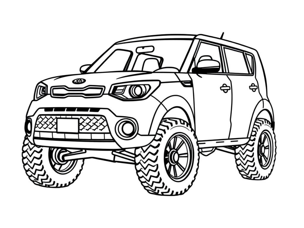 Kia Soul Off-Road Coloring Page