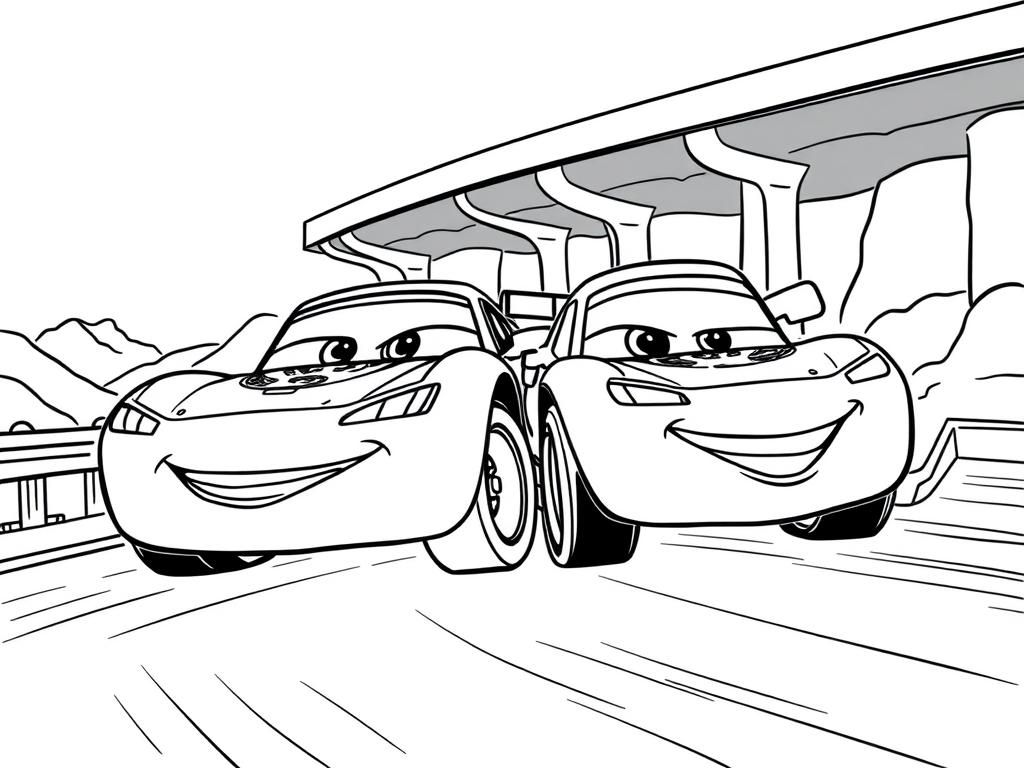 Preview of lightning mcqueen and chase on the autobahn