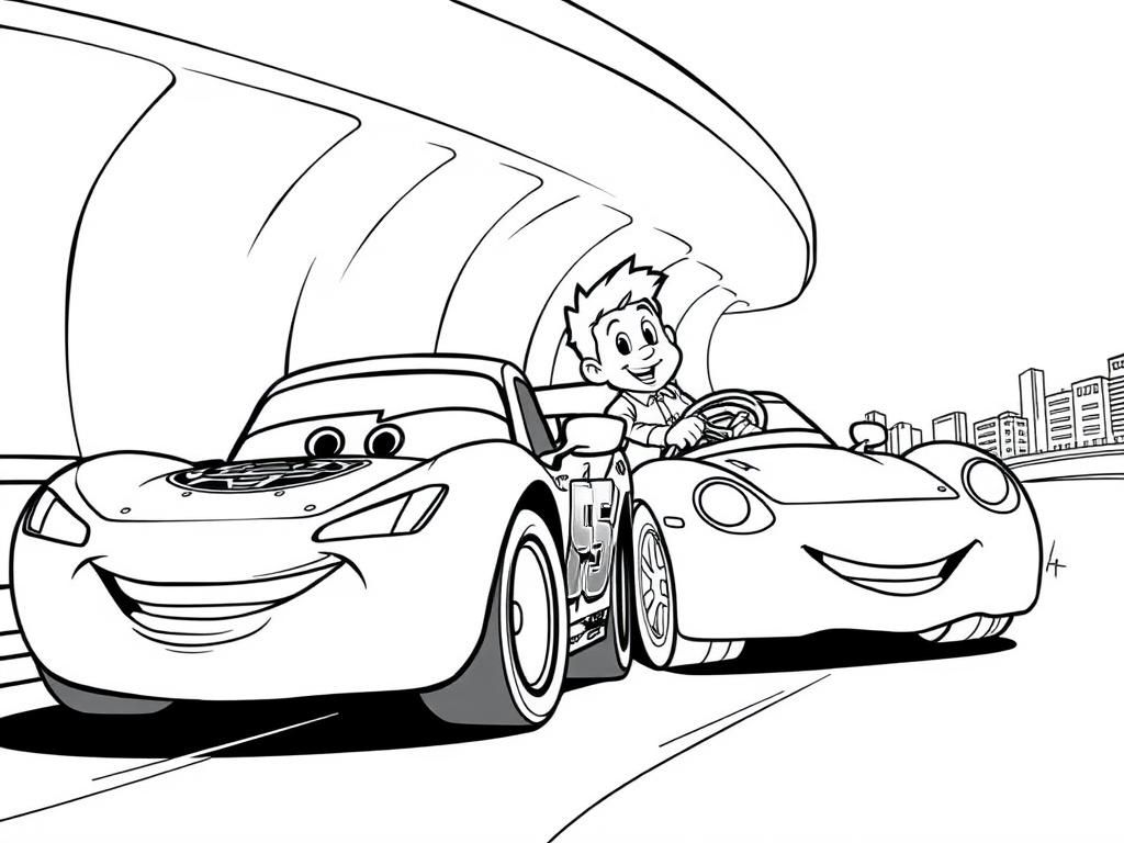 Preview of lightning mcqueen and francesco drivin in Stuttgart