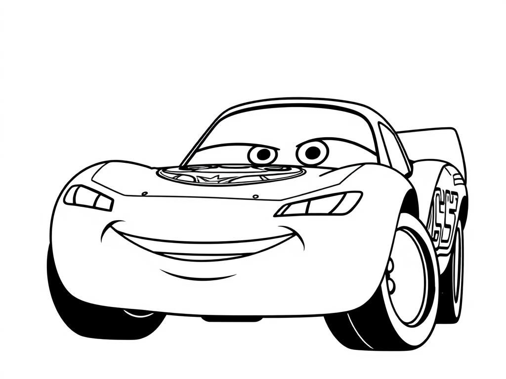 Kleurplaat Cartoon Auto