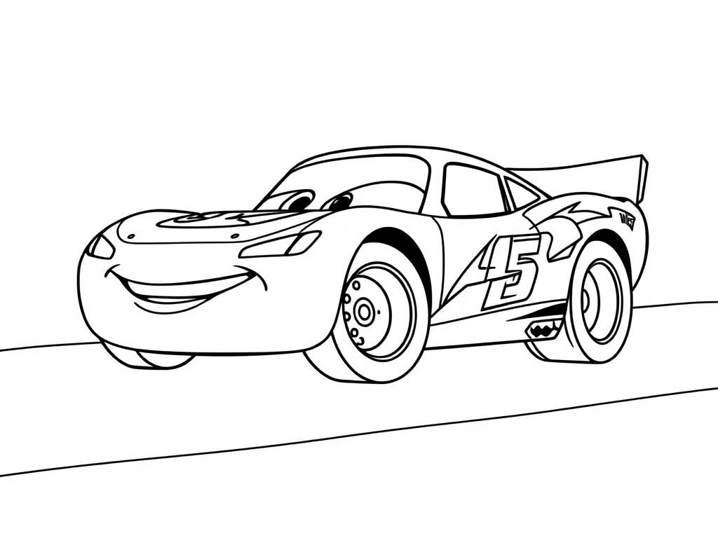 lightning mcqueen on the track