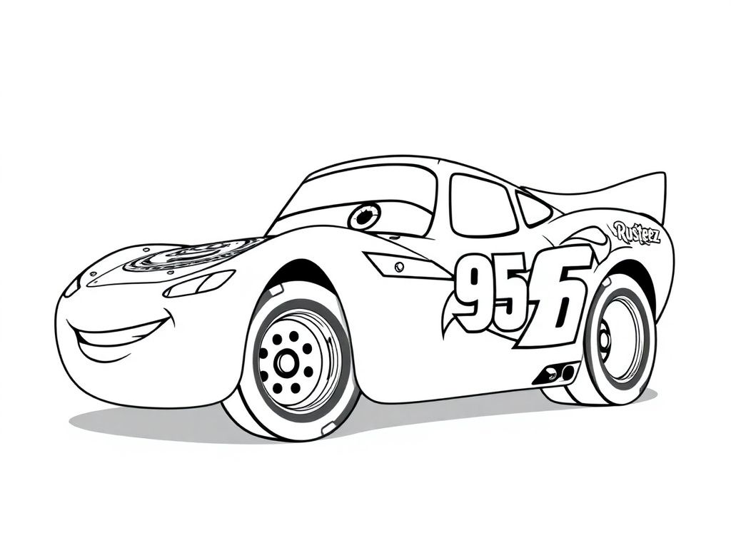 Smiling Race Car Coloring Page