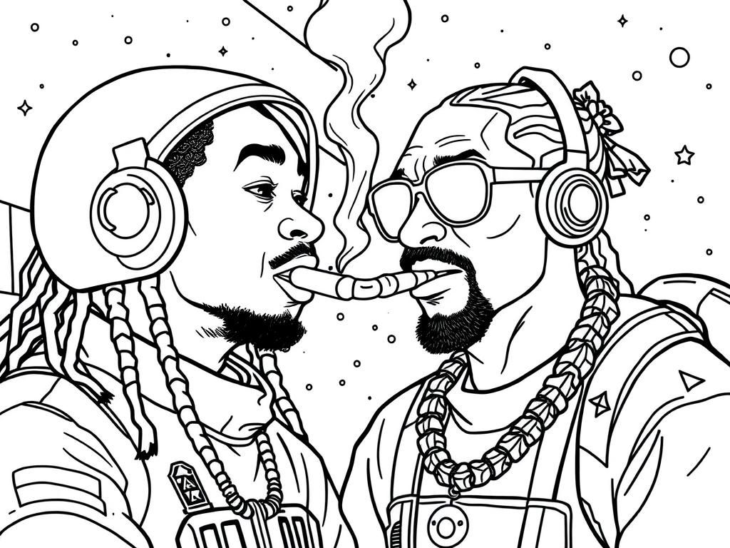 lil wayne smoking a blunt with snoop dogg in space