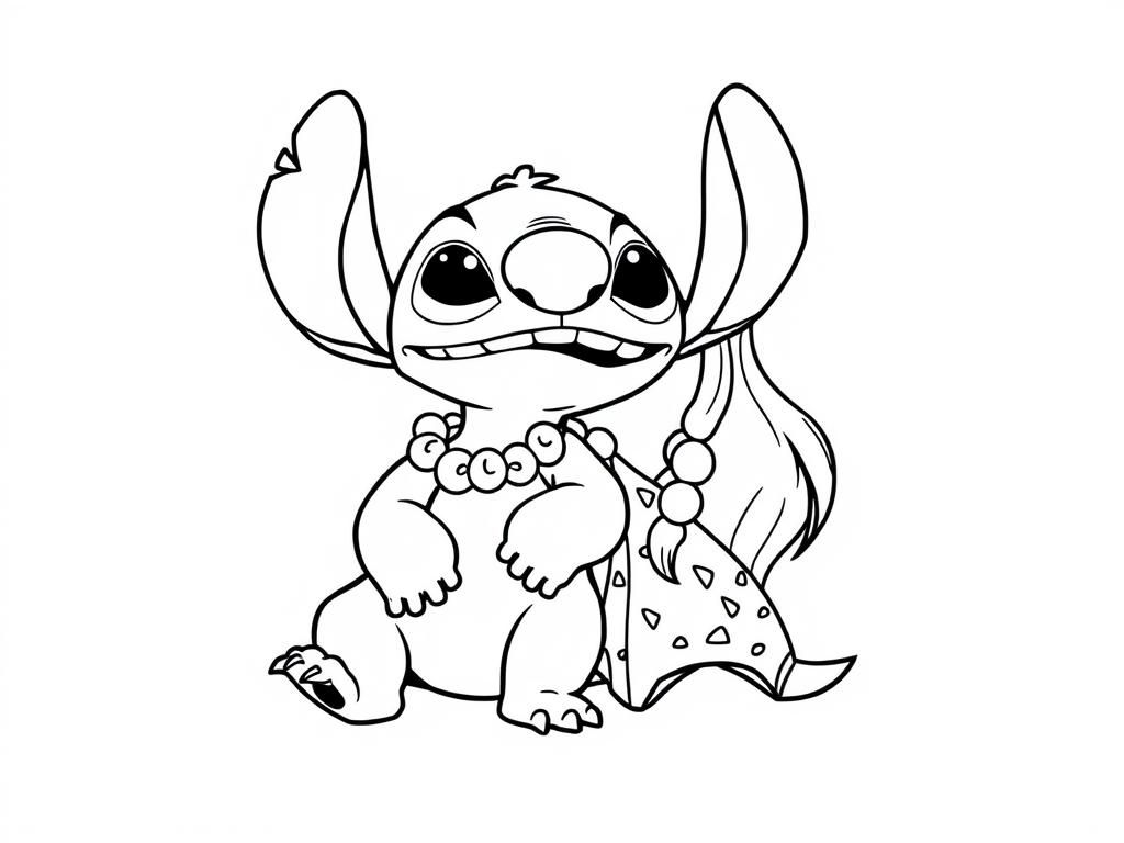 Coloring Page of Lilo & Stitch