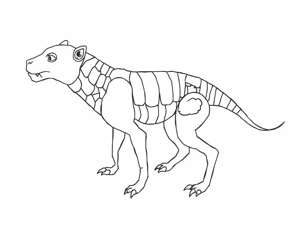 Fantasy Dog-Lizard Hybrid Coloring Page