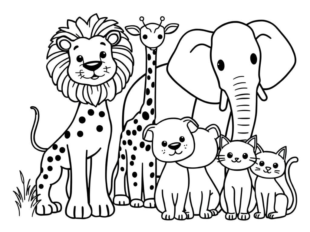 Jungle Friends Coloring Page