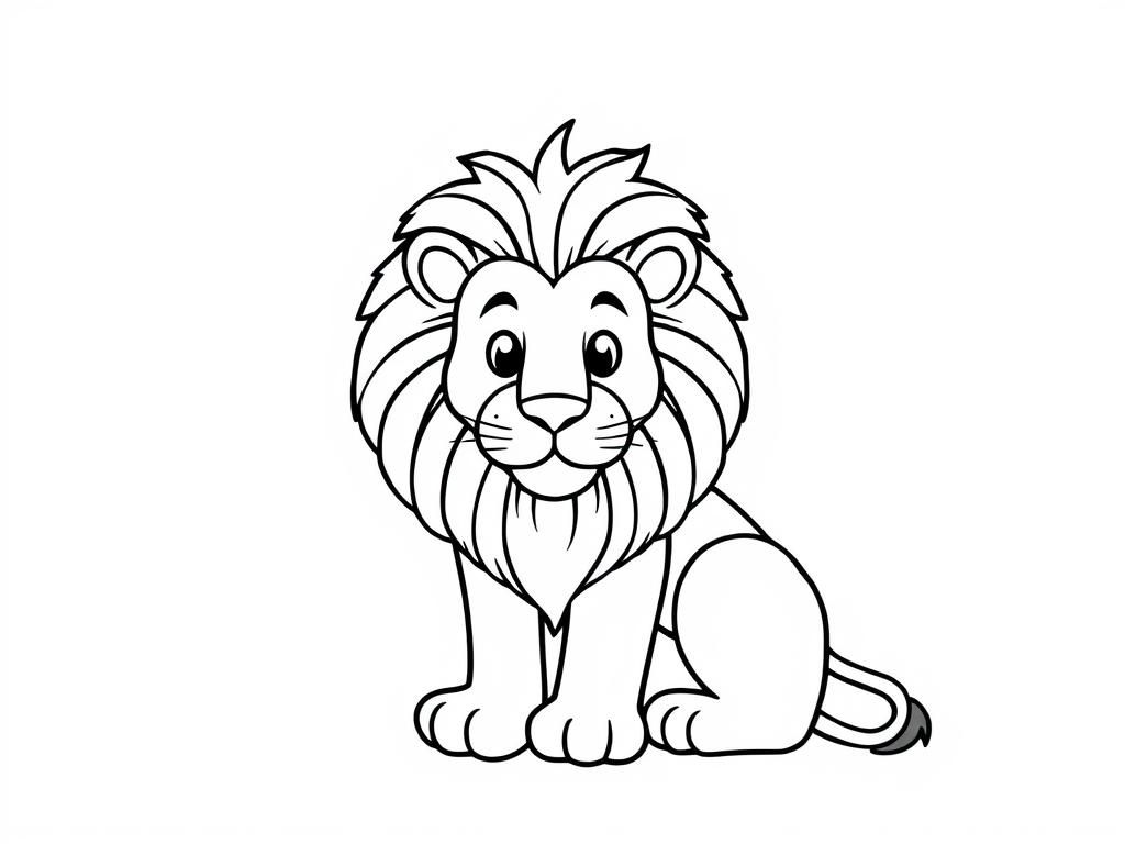 Lion Coloring Page for Kids