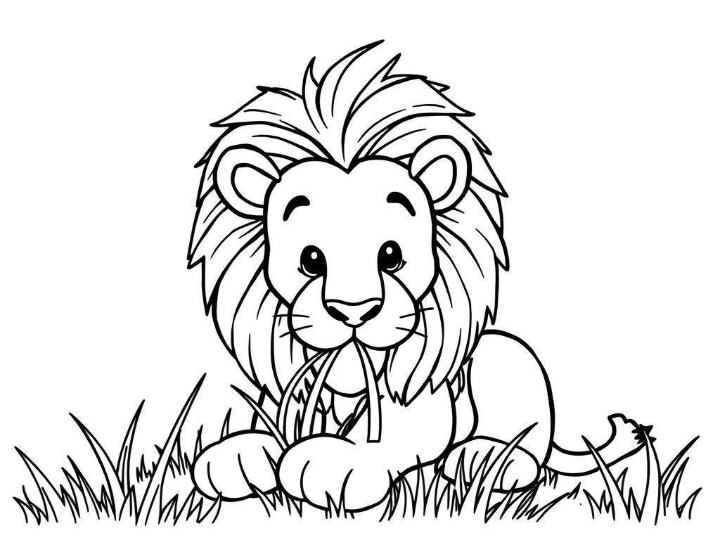 Lion Coloring Page for Kids