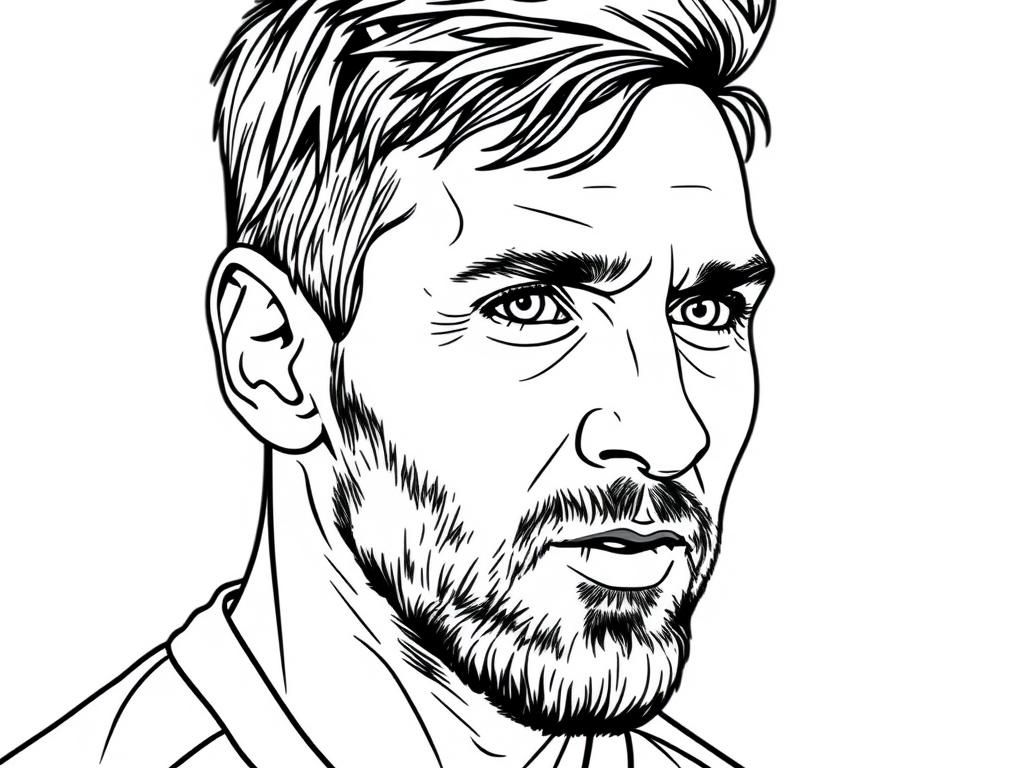 Preview of Lionel Messi coloring page detail