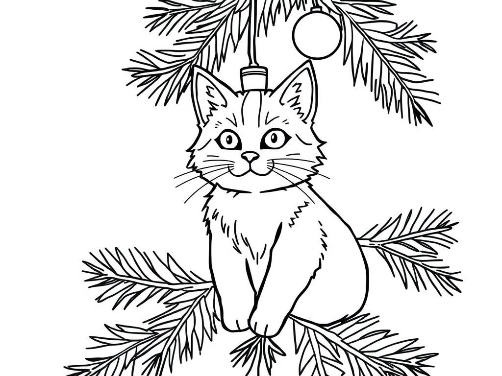 Preview of lite cat in christmas tree