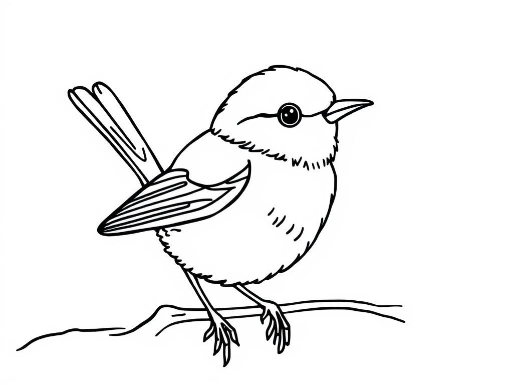 Cute Bird Coloring Page