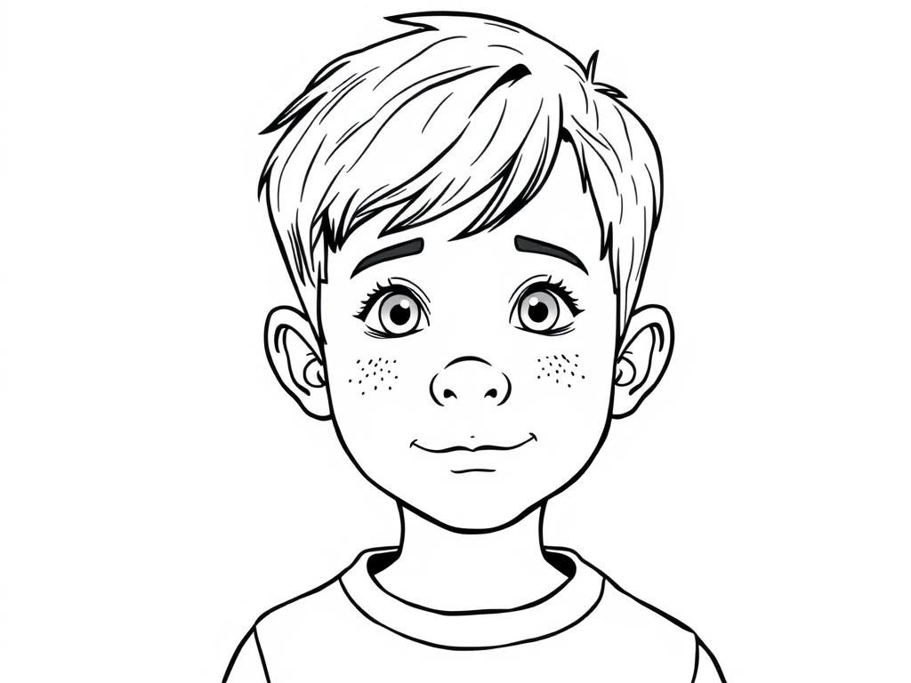 Smiling Boy Coloring Page