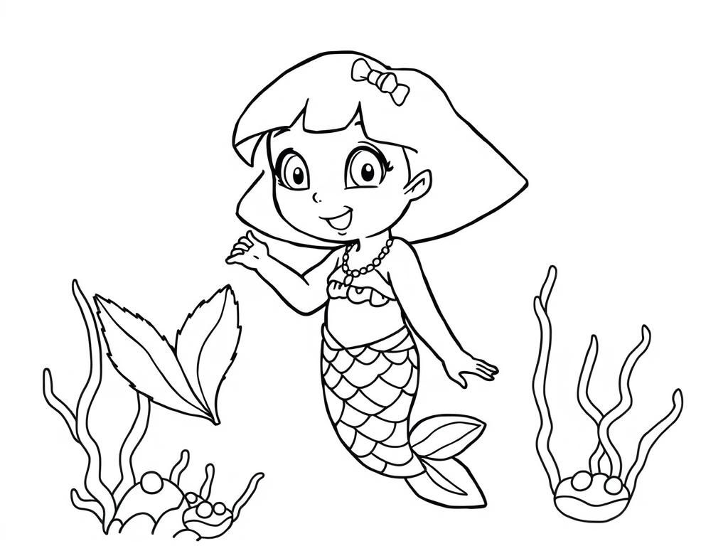 Little Dora became mermaid in sea