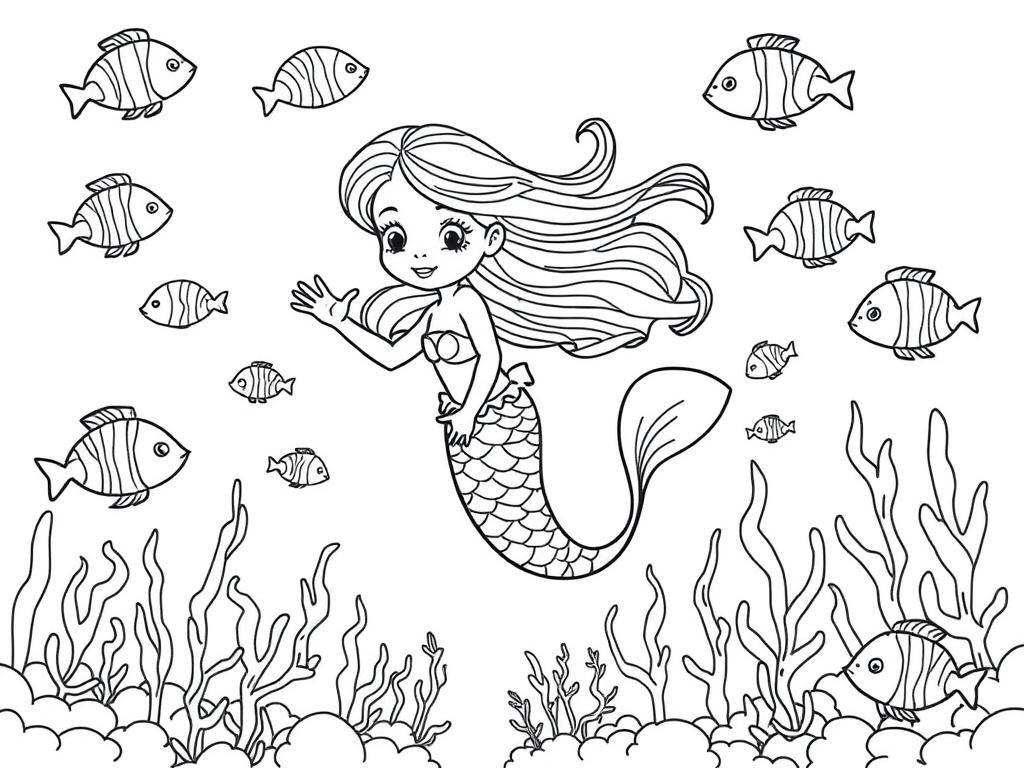 Mermaid Coloring Page