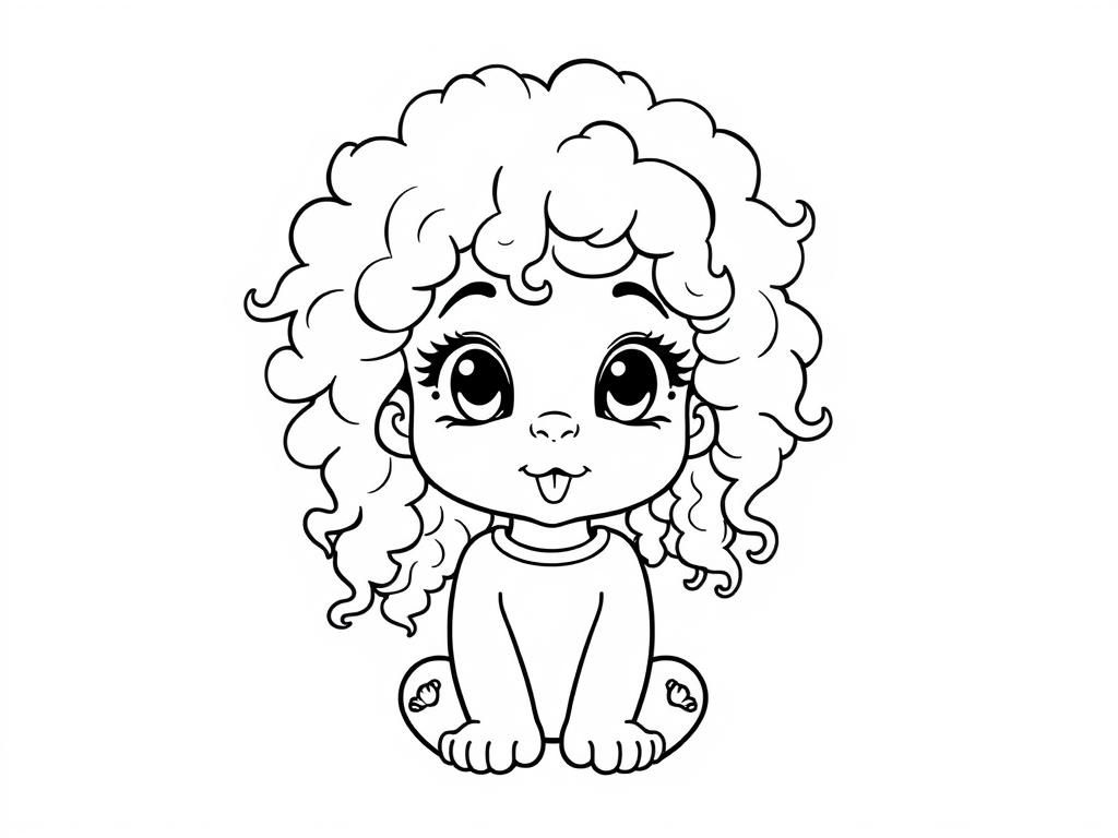 Cartoon Girl Coloring Page